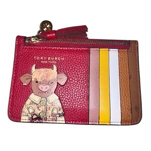 Tory Burch Kids Red and Striped Animal Card Holder